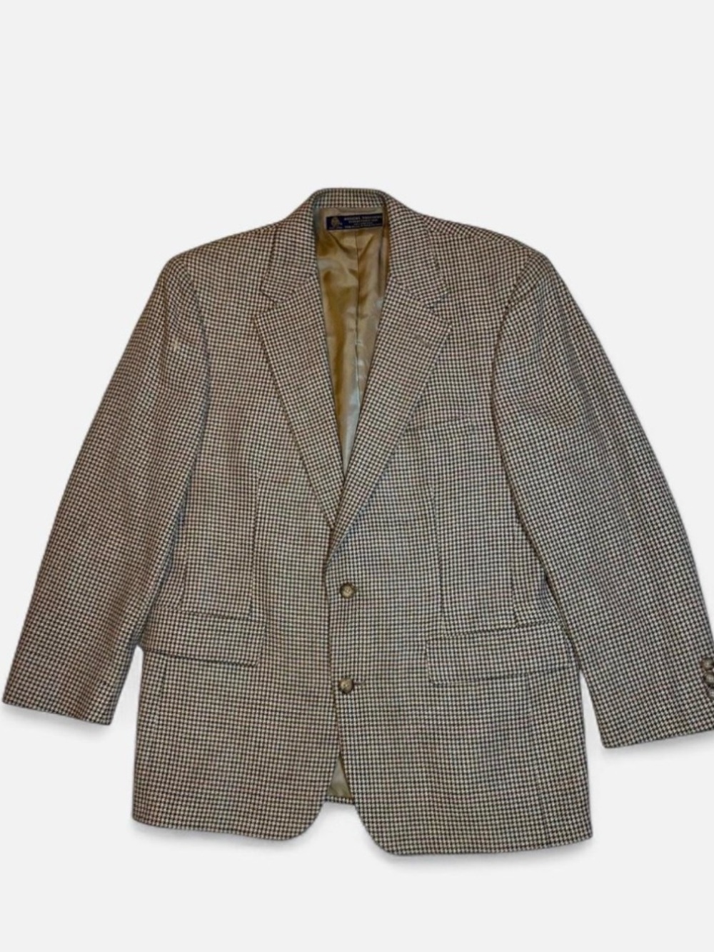Vintage Brooks Brothers Wool Houndstooth Blazer - Made in USA 🇺🇸 44R